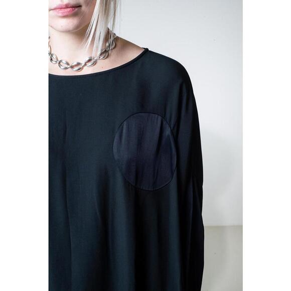 Maison Margiela Black Satin Sleeve Circle Pocket Dress - Picture 7 of 8